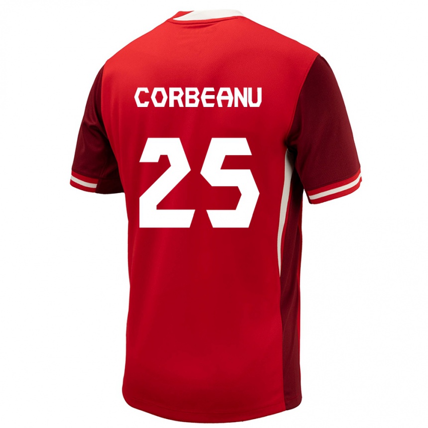 Niño Fútbol Camiseta Canadá Theo Corbeanu #25 Rojo 1ª Equipación 24-26