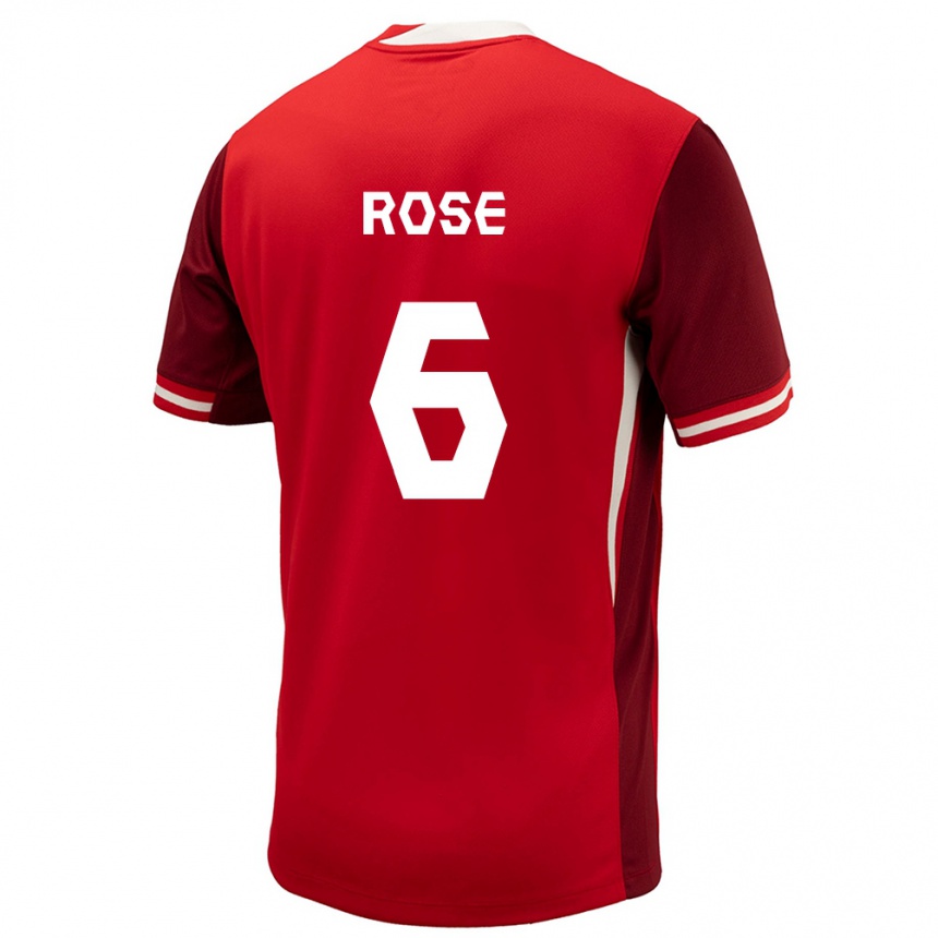 Niño Fútbol Camiseta Canadá Deanne Rose #6 Rojo 1ª Equipación 24-26