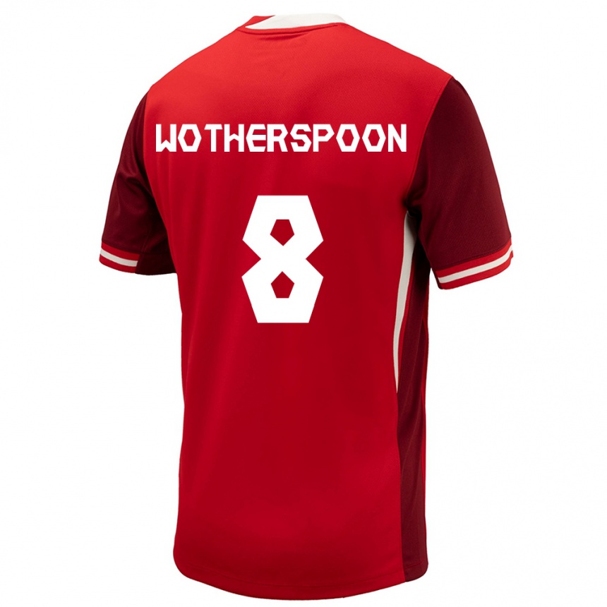 Niño Fútbol Camiseta Canadá David Wotherspoon #8 Rojo 1ª Equipación 24-26