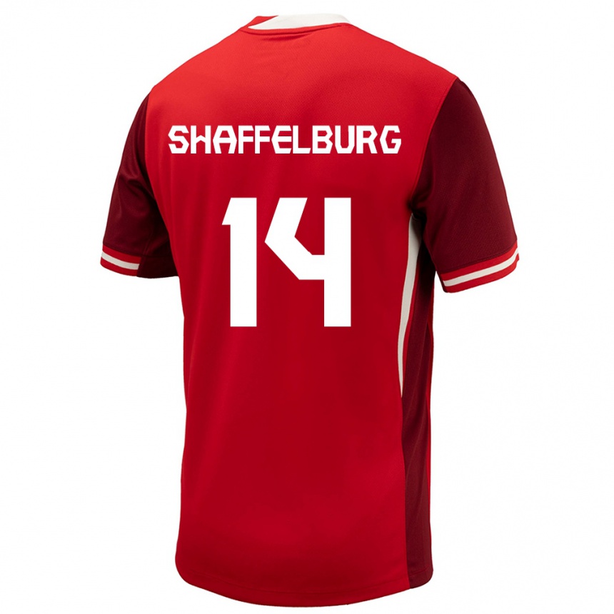 Niño Fútbol Camiseta Canadá Jacob Shaffelburg #14 Rojo 1ª Equipación 24-26