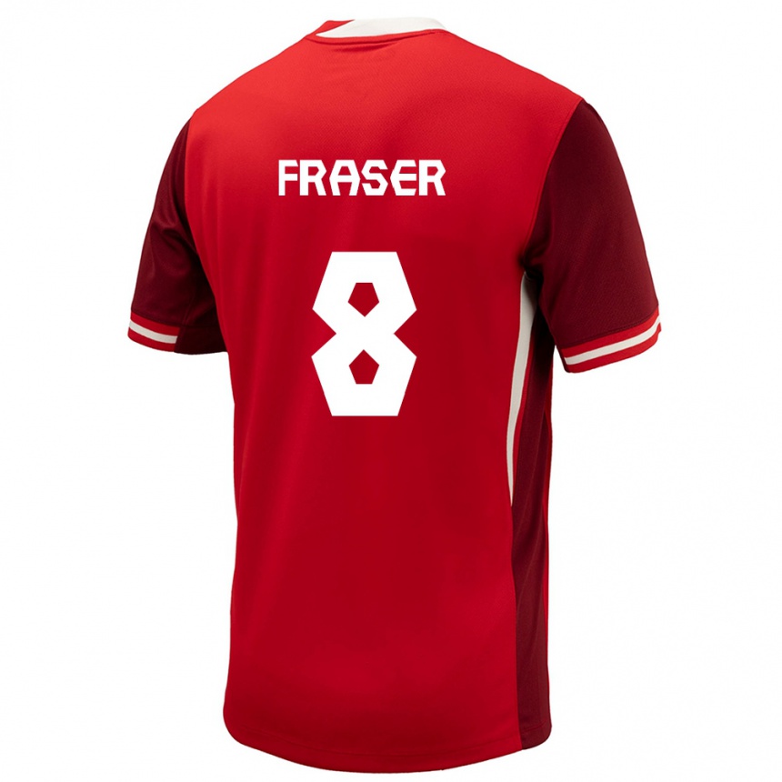 Niño Fútbol Camiseta Canadá Liam Fraser #8 Rojo 1ª Equipación 24-26