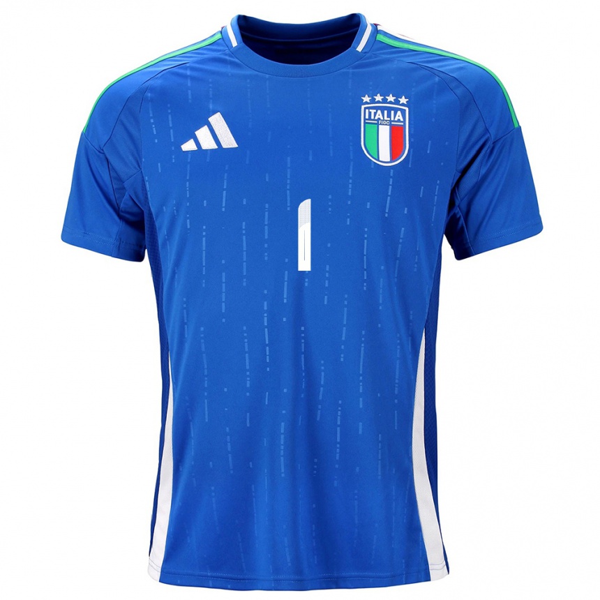 Niño Fútbol Camiseta Italia Gianluigi Donnarumma #1 Azul 1ª Equipación 24-26