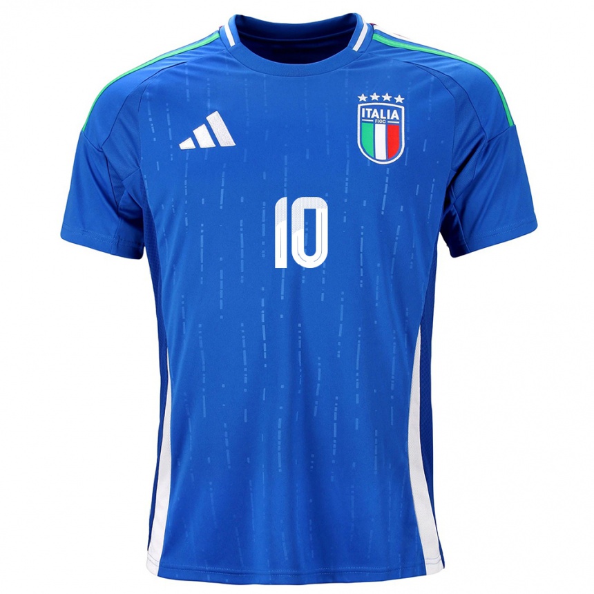 Niño Fútbol Camiseta Italia Antonella Carta #10 Azul 1ª Equipación 24-26