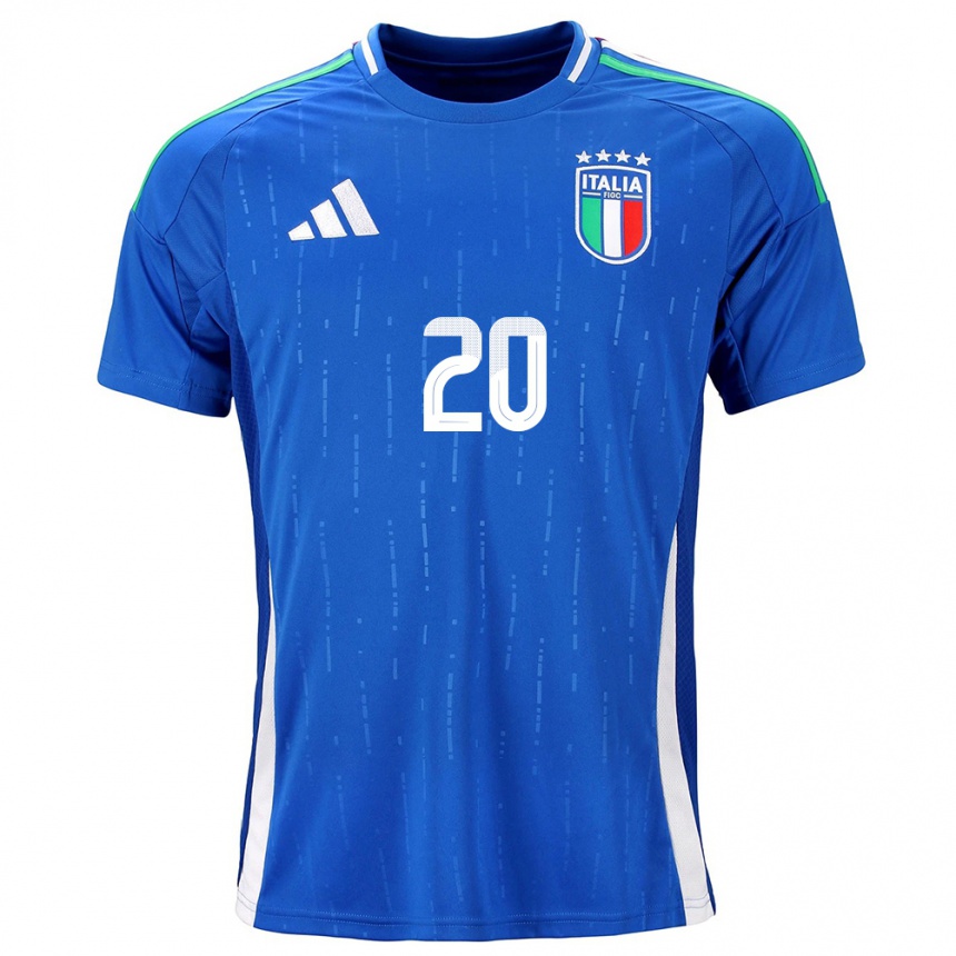 Niño Fútbol Camiseta Italia Nicolò Zaniolo #20 Azul 1ª Equipación 24-26