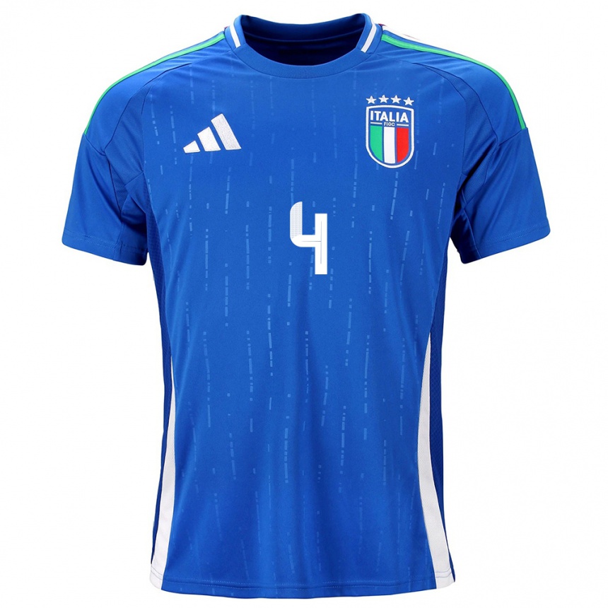 Niño Fútbol Camiseta Italia Pietro La Torre #4 Azul 1ª Equipación 24-26