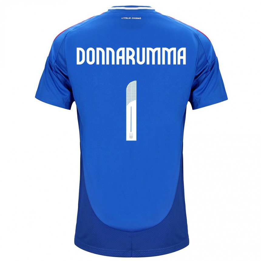 Niño Fútbol Camiseta Italia Gianluigi Donnarumma #1 Azul 1ª Equipación 24-26