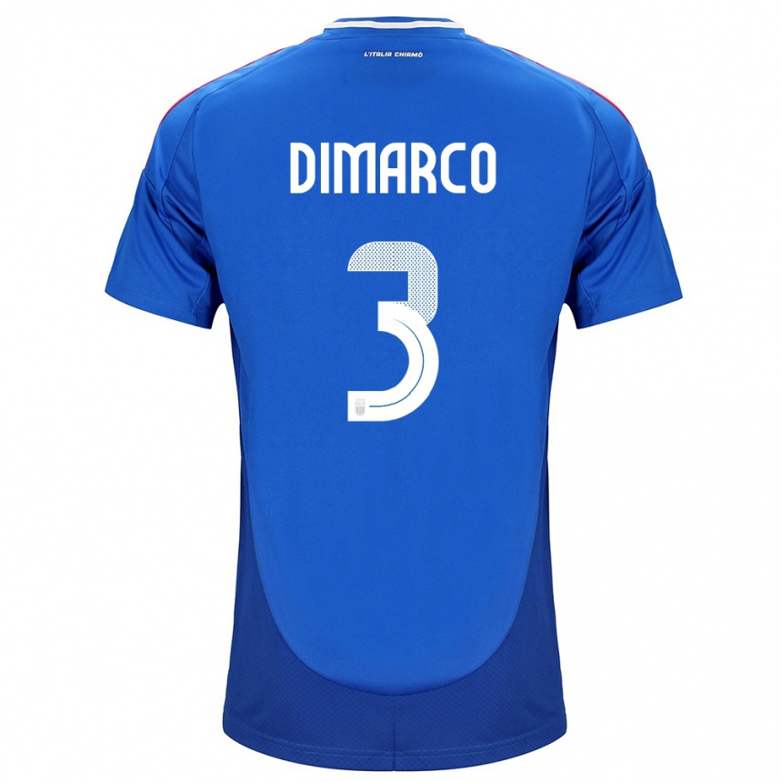 Niño Fútbol Camiseta Italia Federico Dimarco #3 Azul 1ª Equipación 24-26