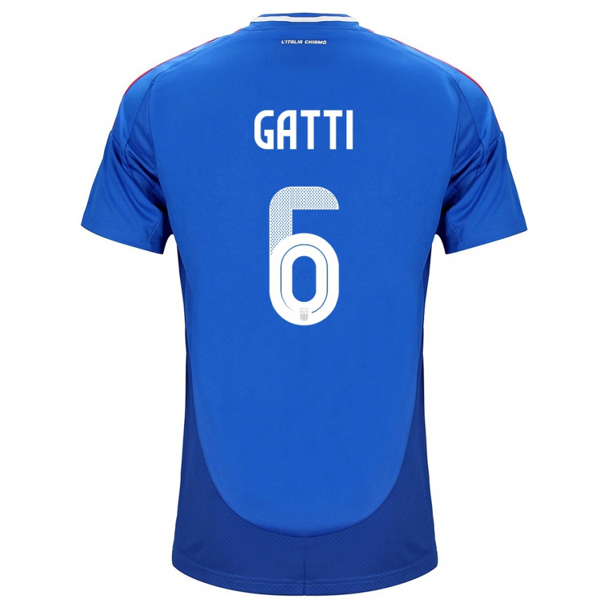 Niño Fútbol Camiseta Italia Federico Gatti #6 Azul 1ª Equipación 24-26