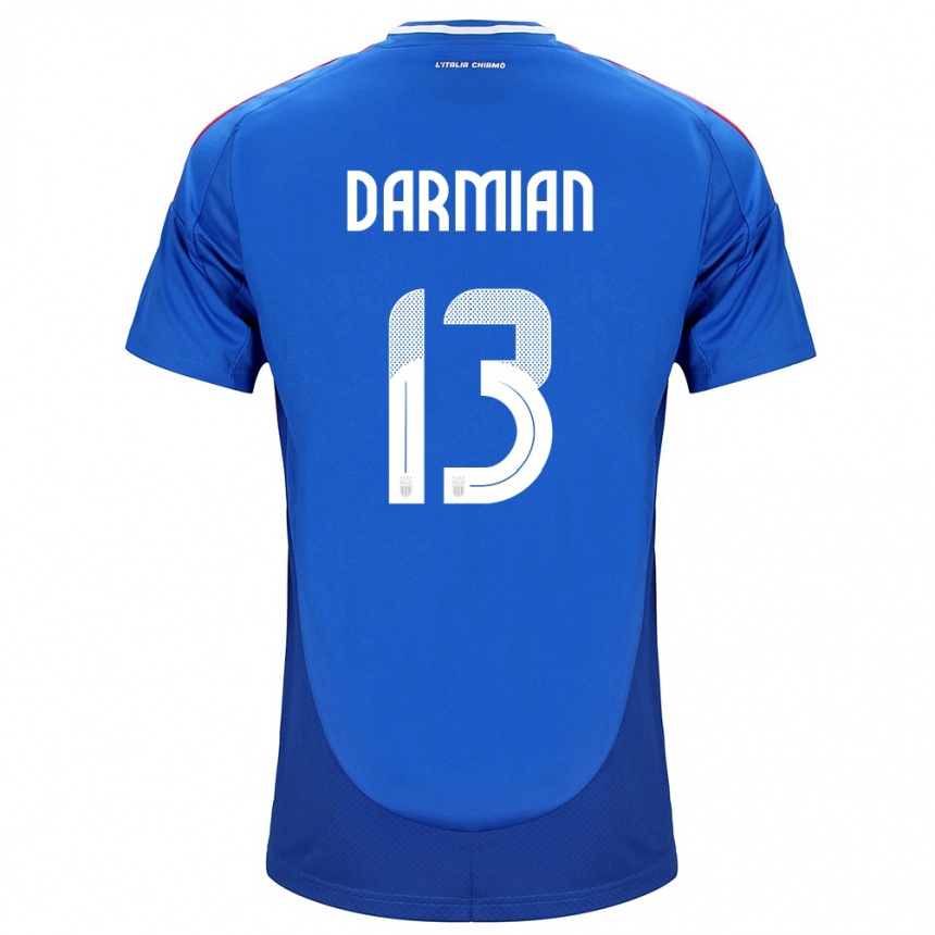 Niño Fútbol Camiseta Italia Matteo Darmian #13 Azul 1ª Equipación 24-26