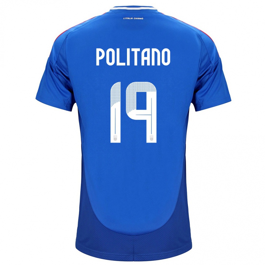 Niño Fútbol Camiseta Italia Matteo Politano #19 Azul 1ª Equipación 24-26