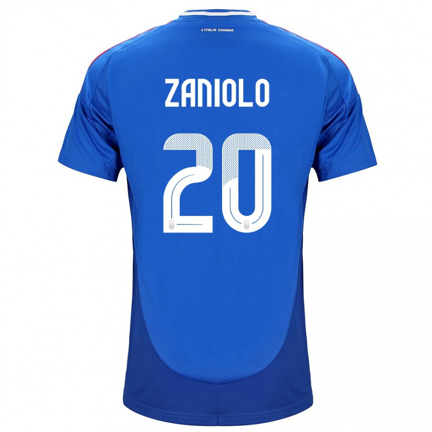 Niño Fútbol Camiseta Italia Nicolò Zaniolo #20 Azul 1ª Equipación 24-26