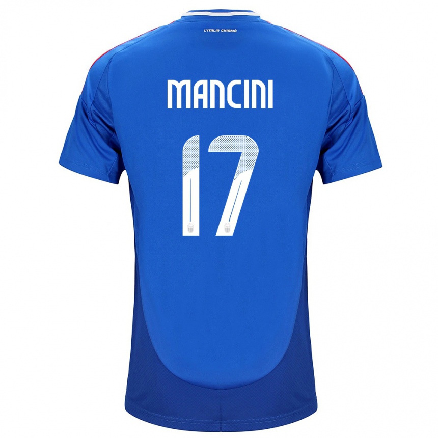 Niño Fútbol Camiseta Italia Gianluca Mancini #17 Azul 1ª Equipación 24-26