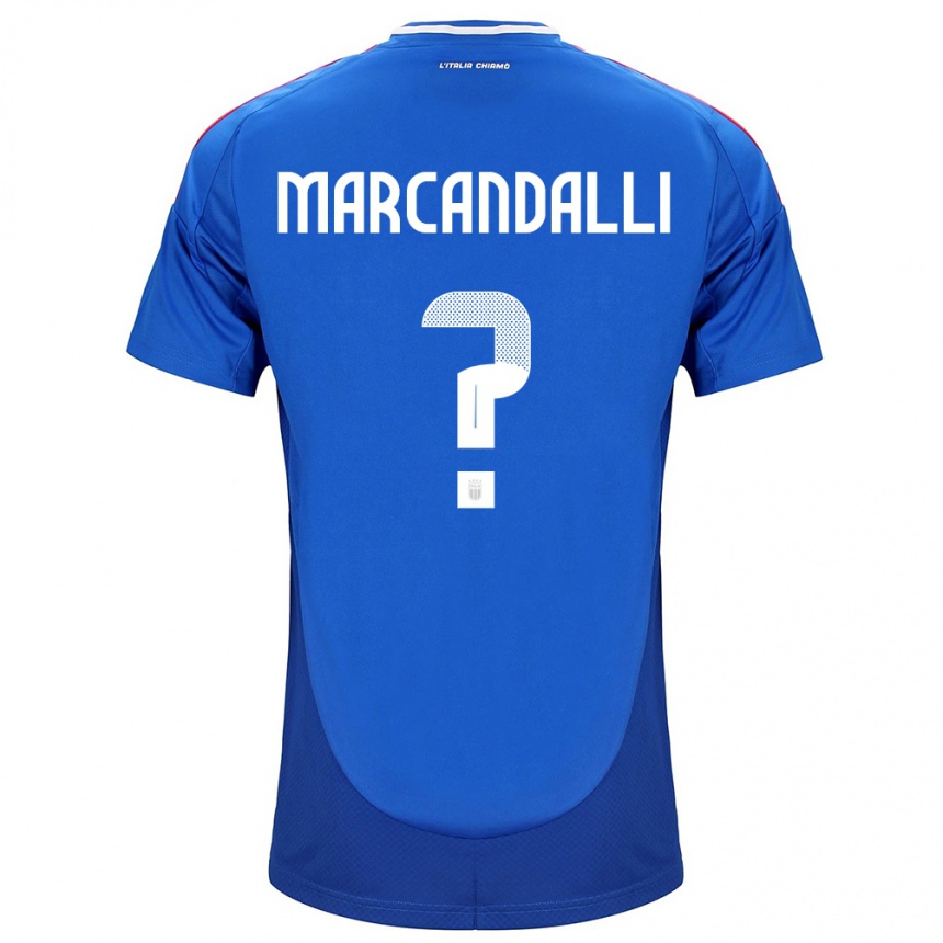 Niño Fútbol Camiseta Italia Alessandro Marcandalli #0 Azul 1ª Equipación 24-26