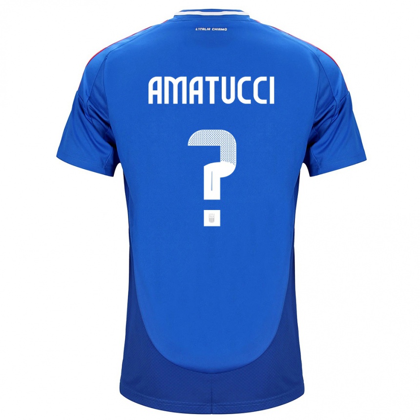 Niño Fútbol Camiseta Italia Lorenzo Amatucci #0 Azul 1ª Equipación 24-26