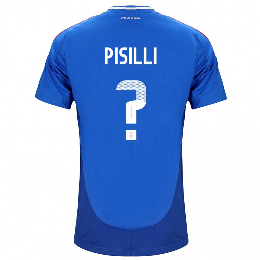 Niño Fútbol Camiseta Italia Niccolò Pisilli #0 Azul 1ª Equipación 24-26