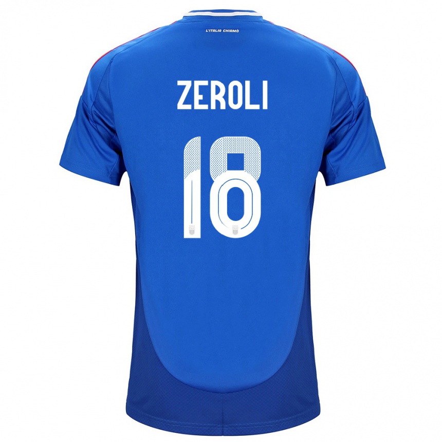 Niño Fútbol Camiseta Italia Kevin Zeroli #18 Azul 1ª Equipación 24-26