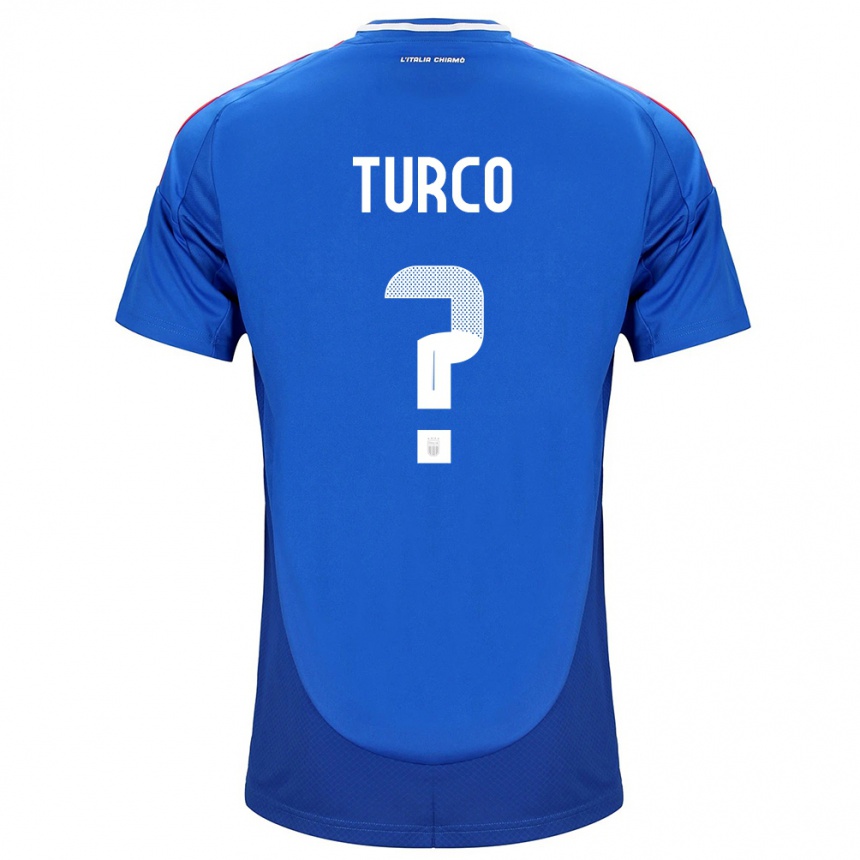 Niño Fútbol Camiseta Italia Stefano Turco #0 Azul 1ª Equipación 24-26