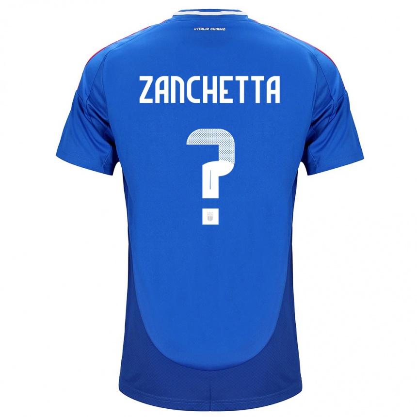 Niño Fútbol Camiseta Italia Mattia Zanchetta #0 Azul 1ª Equipación 24-26