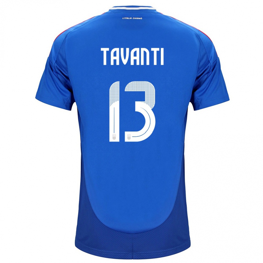 Niño Fútbol Camiseta Italia Samuele Tavanti #13 Azul 1ª Equipación 24-26