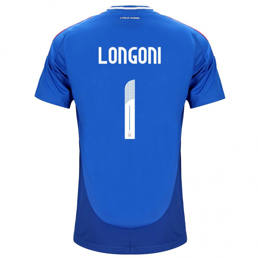 Niño Fútbol Camiseta Italia Alessandro Longoni #1 Azul 1ª Equipación 24-26