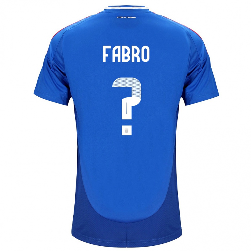 Niño Fútbol Camiseta Italia Jacopo Del Fabro #0 Azul 1ª Equipación 24-26