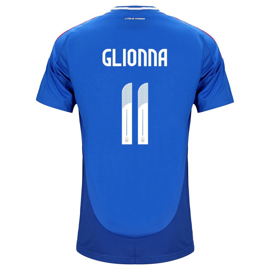 Niño Fútbol Camiseta Italia Benedetta Glionna #11 Azul 1ª Equipación 24-26