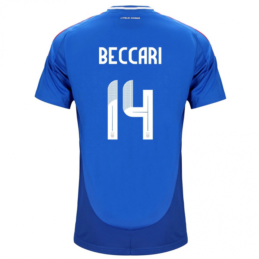 Niño Fútbol Camiseta Italia Chiara Beccari #14 Azul 1ª Equipación 24-26