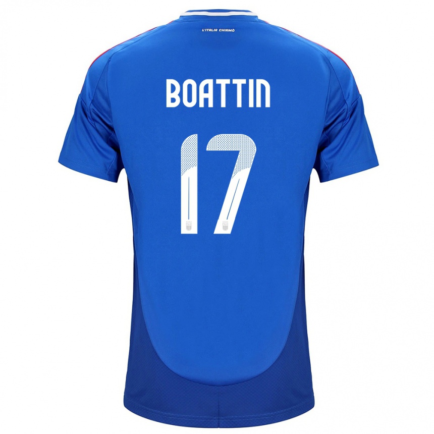 Niño Fútbol Camiseta Italia Lisa Boattin #17 Azul 1ª Equipación 24-26