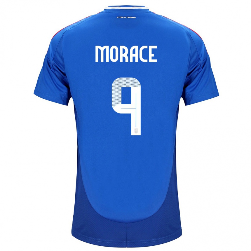 Niño Fútbol Camiseta Italia Carolina Morace #9 Azul 1ª Equipación 24-26