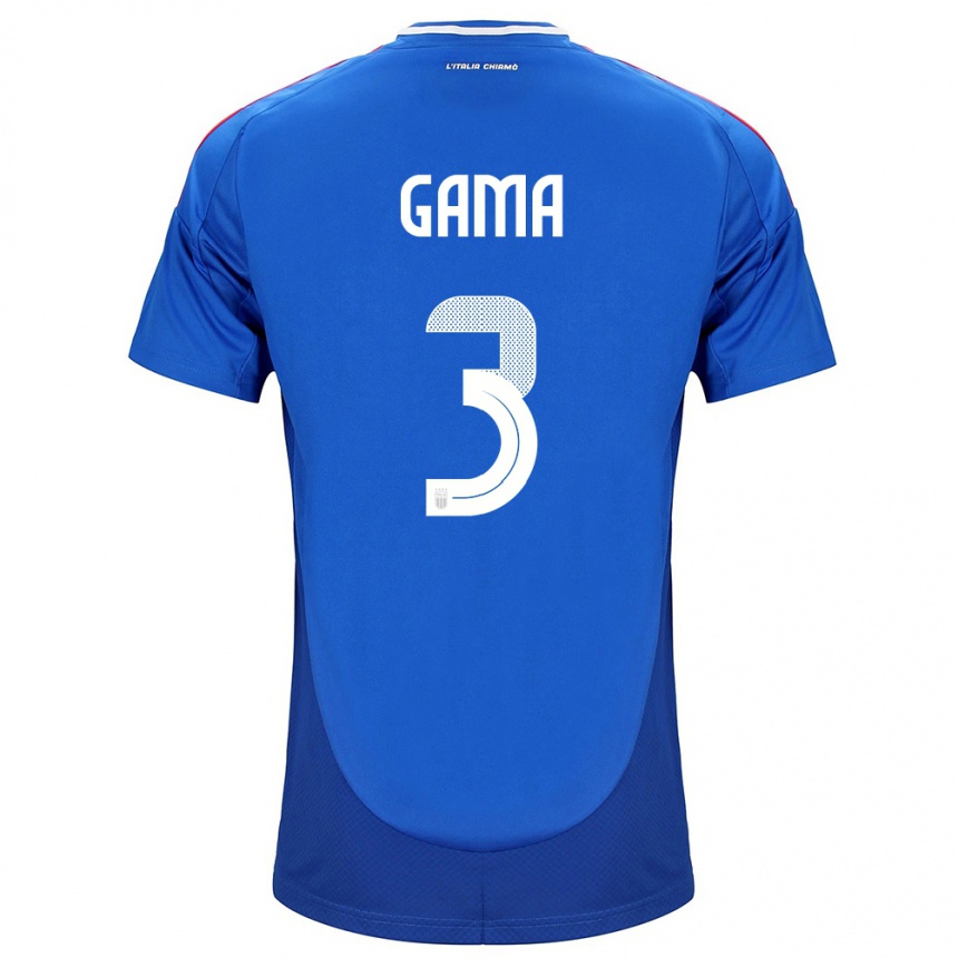 Niño Fútbol Camiseta Italia Sara Gama #3 Azul 1ª Equipación 24-26