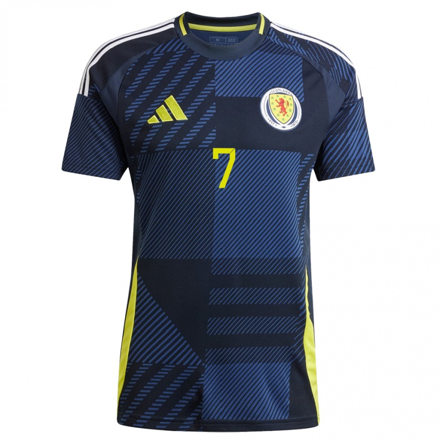 Niño Fútbol Camiseta Escocia John Mcginn #7 Azul Oscuro 1ª Equipación 24-26