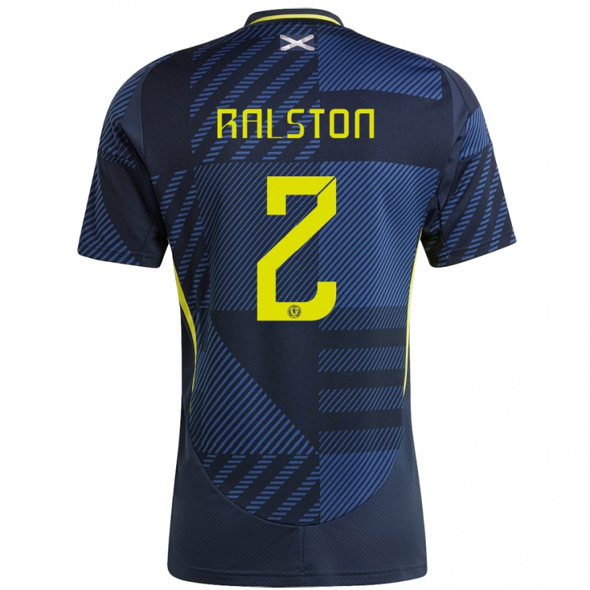 Niño Fútbol Camiseta Escocia Anthony Ralston #2 Azul Oscuro 1ª Equipación 24-26