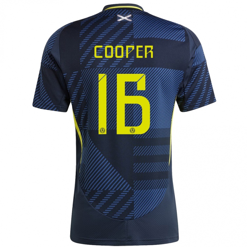 Niño Fútbol Camiseta Escocia Liam Cooper #16 Azul Oscuro 1ª Equipación 24-26