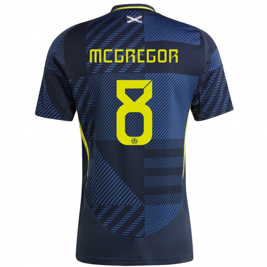 Niño Fútbol Camiseta Escocia Callum Mcgregor #8 Azul Oscuro 1ª Equipación 24-26