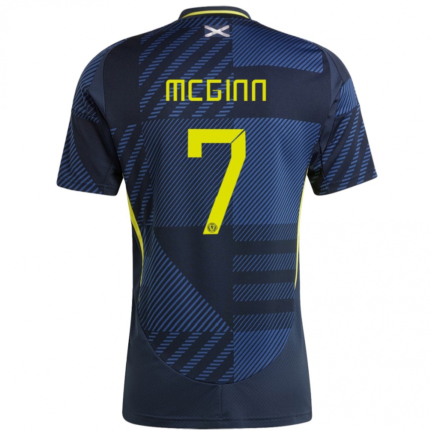 Niño Fútbol Camiseta Escocia John Mcginn #7 Azul Oscuro 1ª Equipación 24-26