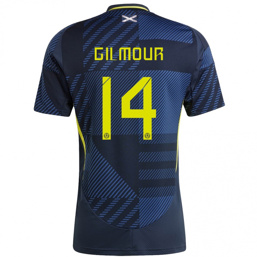 Niño Fútbol Camiseta Escocia Billy Gilmour #14 Azul Oscuro 1ª Equipación 24-26