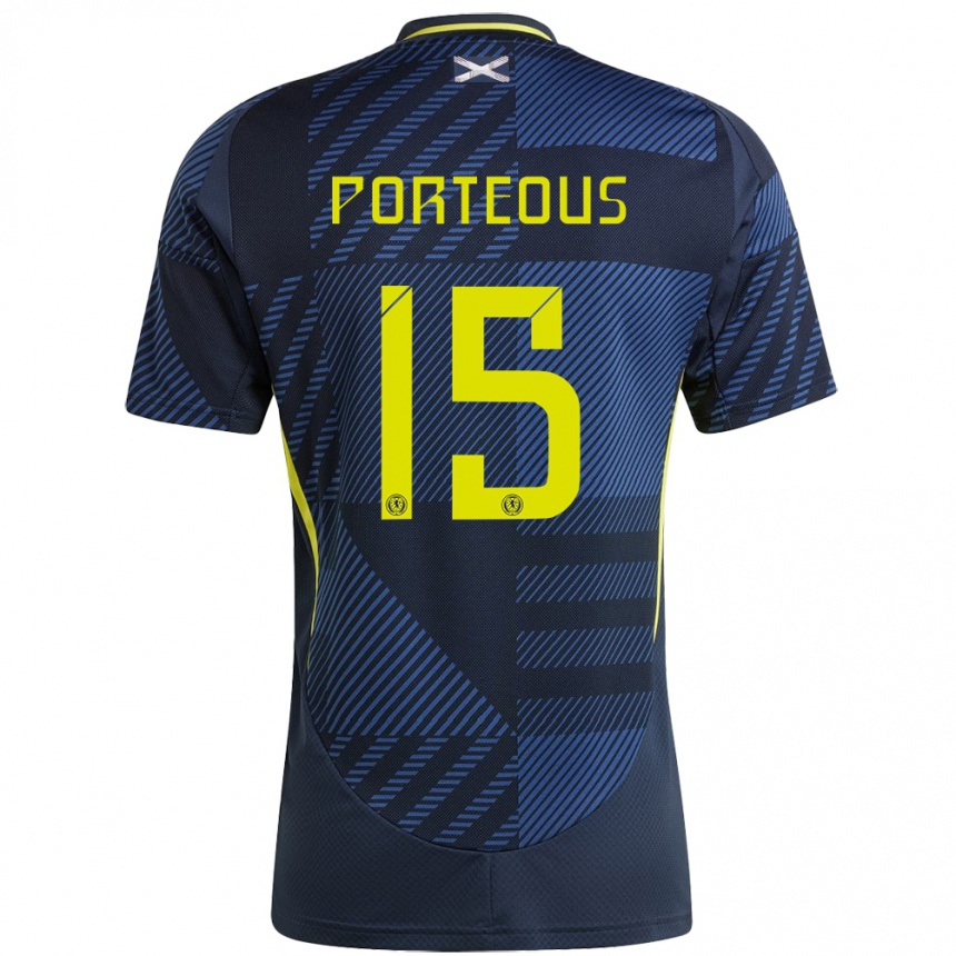 Niño Fútbol Camiseta Escocia Ryan Porteous #15 Azul Oscuro 1ª Equipación 24-26