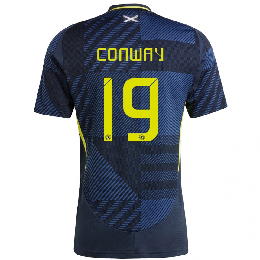 Niño Fútbol Camiseta Escocia Tommy Conway #19 Azul Oscuro 1ª Equipación 24-26