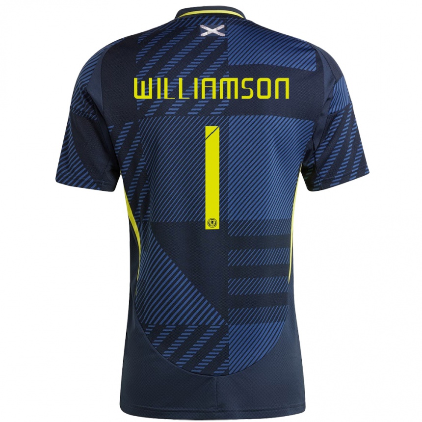 Niño Fútbol Camiseta Escocia Woody Williamson #1 Azul Oscuro 1ª Equipación 24-26