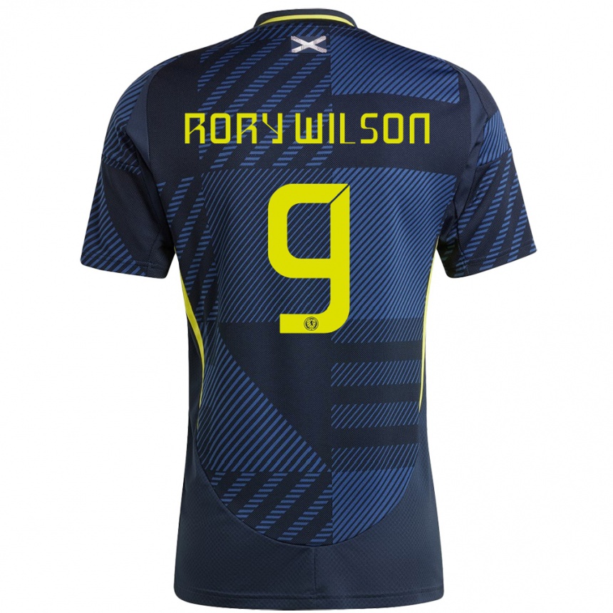 Niño Fútbol Camiseta Escocia Rory Wilson #9 Azul Oscuro 1ª Equipación 24-26