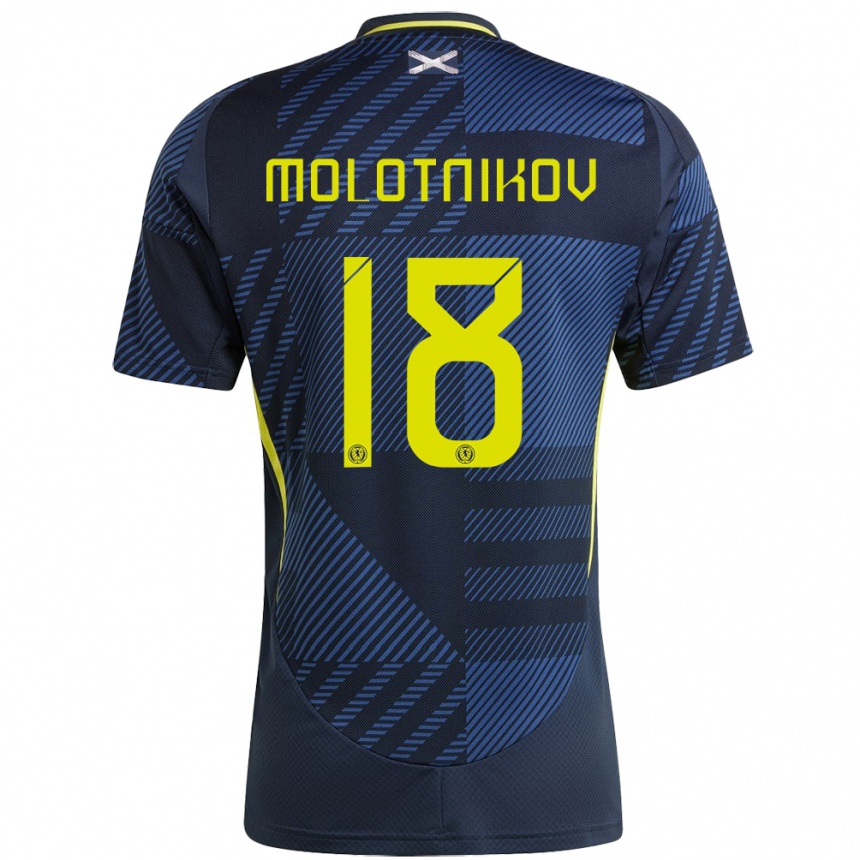 Niño Fútbol Camiseta Escocia Rudi Molotnikov #18 Azul Oscuro 1ª Equipación 24-26