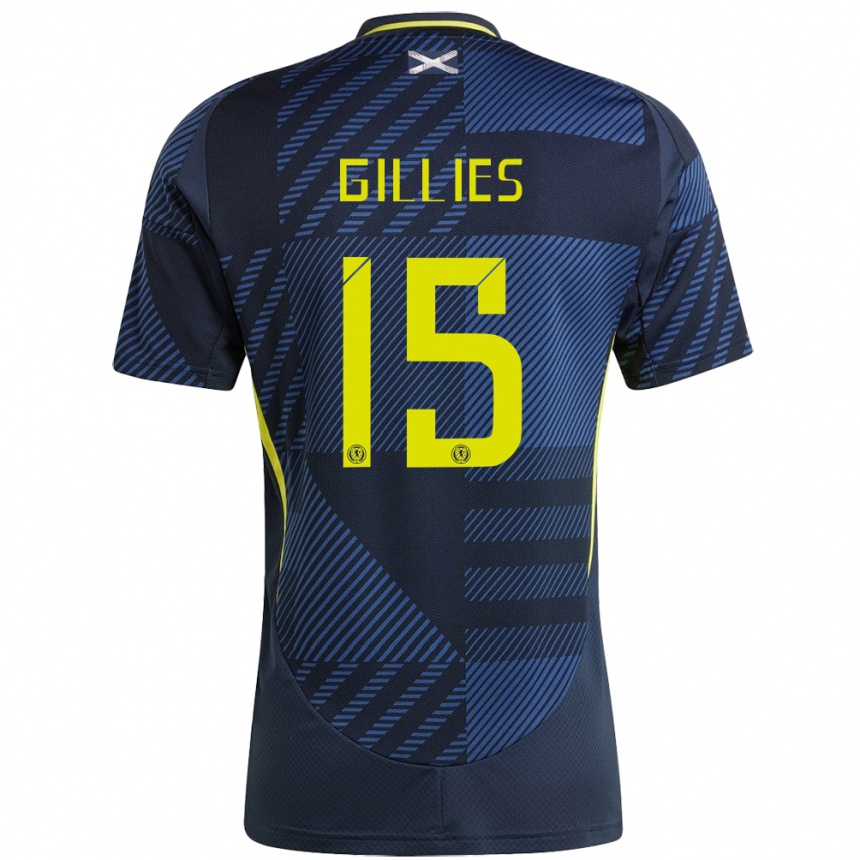 Niño Fútbol Camiseta Escocia Matthew Gillies #15 Azul Oscuro 1ª Equipación 24-26