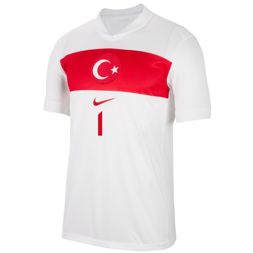 Niño Fútbol Camiseta Turquía Selda Akgöz #1 Blanco 1ª Equipación 24-26