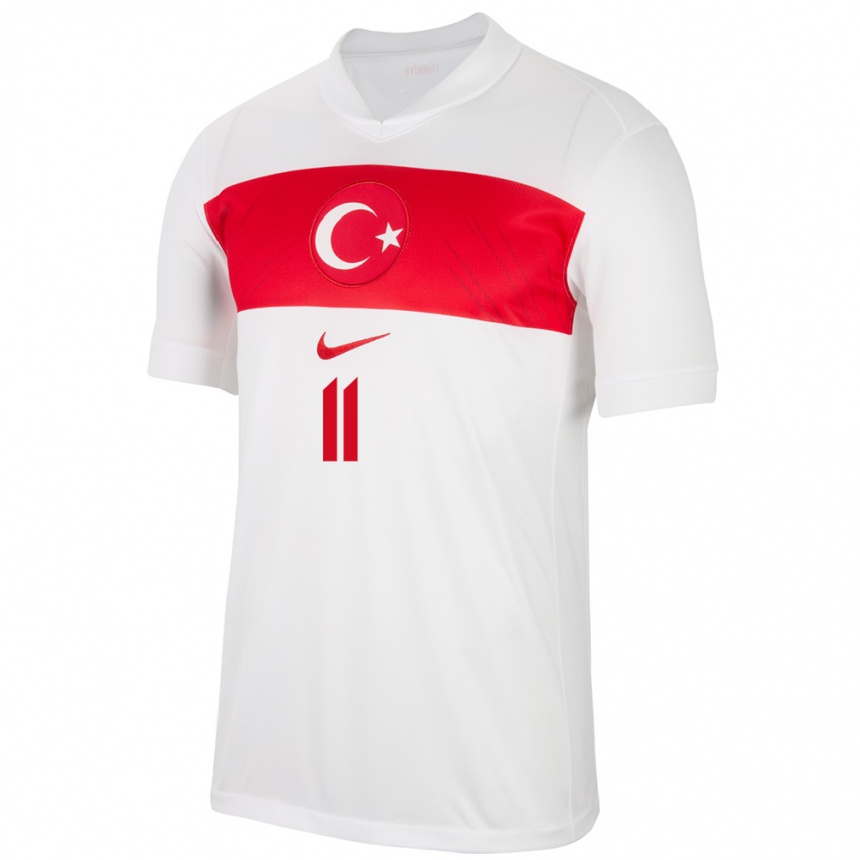 Niño Fútbol Camiseta Turquía Yağmur Uraz #11 Blanco 1ª Equipación 24-26