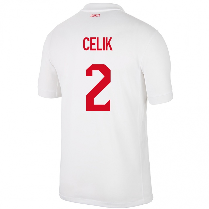 Niño Fútbol Camiseta Turquía Zeki Çelik #2 Blanco 1ª Equipación 24-26