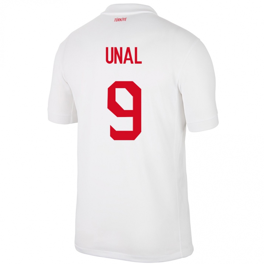 Niño Fútbol Camiseta Turquía Enes Ünal #9 Blanco 1ª Equipación 24-26