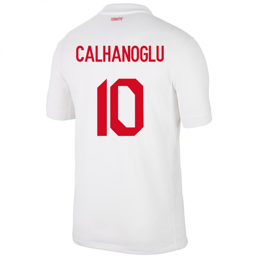 Niño Fútbol Camiseta Turquía Hakan Çalhanoğlu #10 Blanco 1ª Equipación 24-26