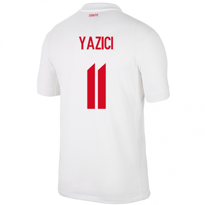 Niño Fútbol Camiseta Turquía Yusuf Yazıcı #11 Blanco 1ª Equipación 24-26