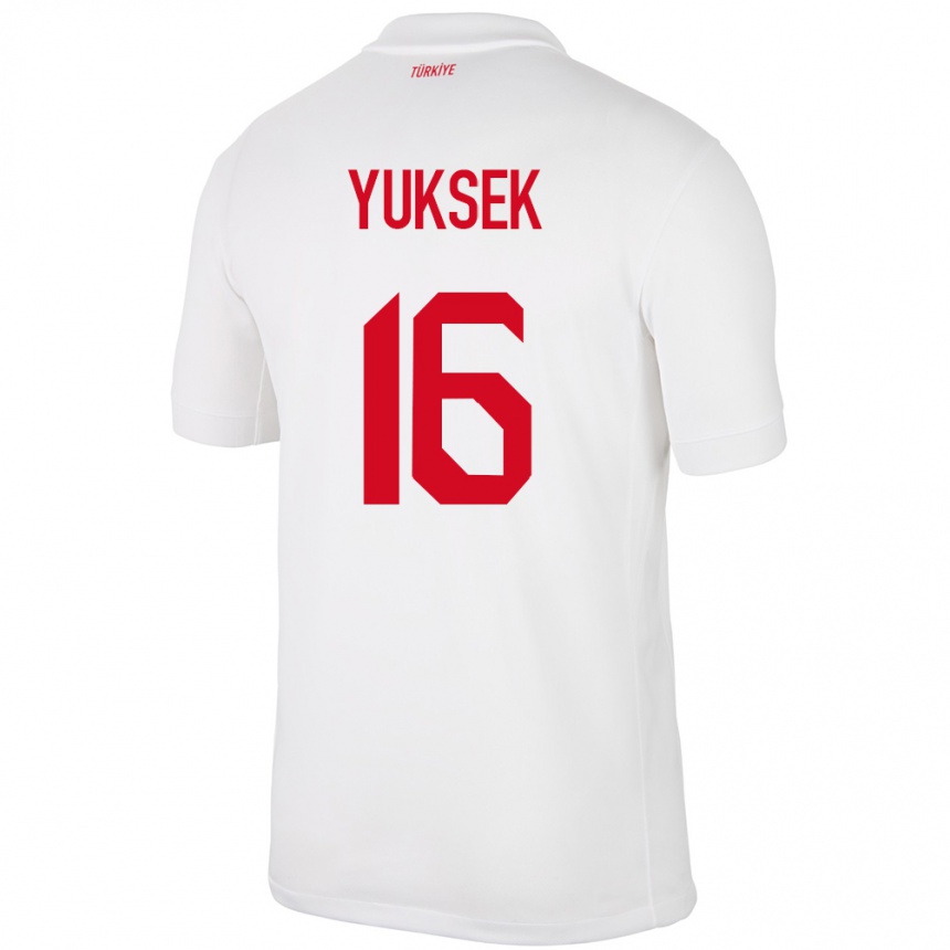 Niño Fútbol Camiseta Turquía İsmail Yüksek #16 Blanco 1ª Equipación 24-26