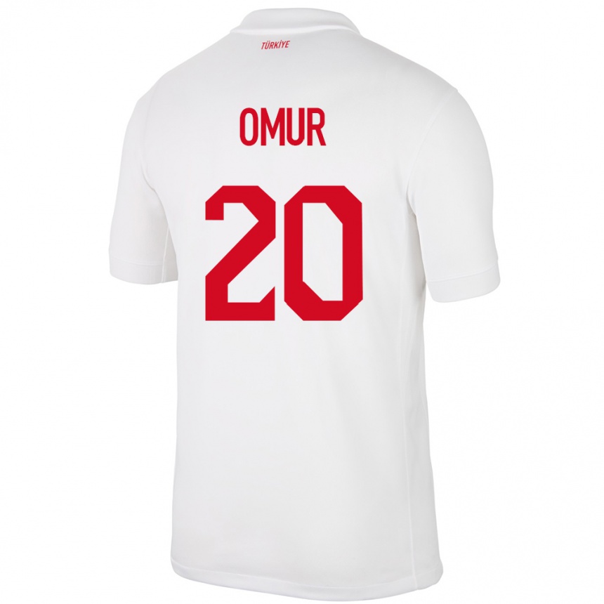 Niño Fútbol Camiseta Turquía Abdülkadir Ömür #20 Blanco 1ª Equipación 24-26